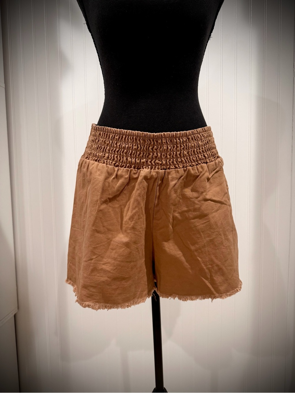 wild fable High-Waist Smocked Shorts - Brown